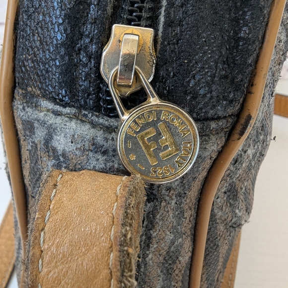 Fendi Black and Tan Striped Crossbody Bag - Picture 8 of 16